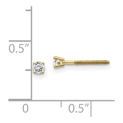 14K Yellow Gold 1/10 ct tw 2.4mm Round Diamond Stud Earrings – view 4