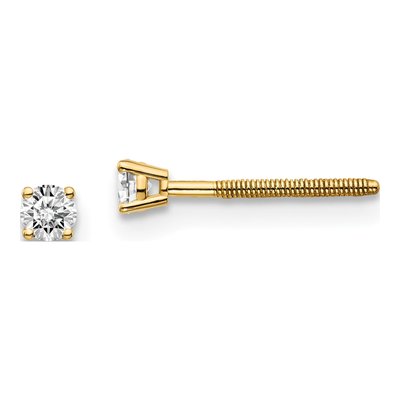 14K Yellow Gold 1/10 ct tw 2.4mm Round Diamond Stud Earrings
