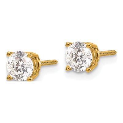 14K Yellow Gold 1.00 ct tw 5mm Round Diamond Stud Earrings – view 2