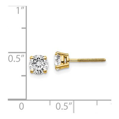 14K Yellow Gold 1.00 ct tw 5mm Round Diamond Stud Earrings – view 4