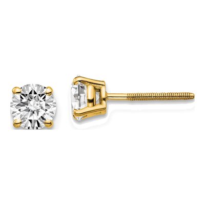 14K Yellow Gold 1.00 ct tw 5mm Round Diamond Stud Earrings