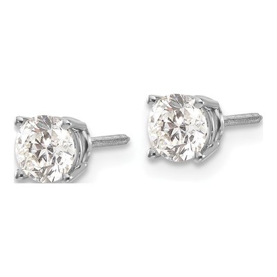 14K White Gold 1.00 ct tw 5mm Round Diamond Stud Earrings – view 2
