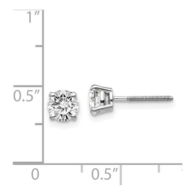 14K White Gold 1.00 ct tw 5mm Round Diamond Stud Earrings – view 4