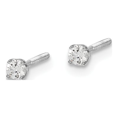 14K White Gold 1/10 ct tw 2.4mm Round Diamond Stud Earrings – view 2