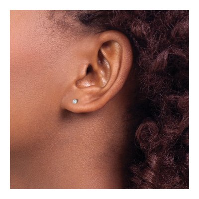 14K White Gold 1/10 ct tw 2.4mm Round Diamond Stud Earrings – view 3