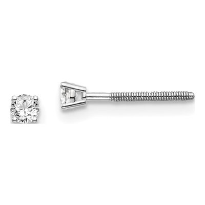 14K White Gold 1/10 ct tw 2.4mm Round Diamond Stud Earrings