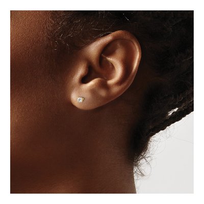 14K Yellow Gold 1/7 ct tw 2.7mm Round Diamond Stud Earrings – view 3
