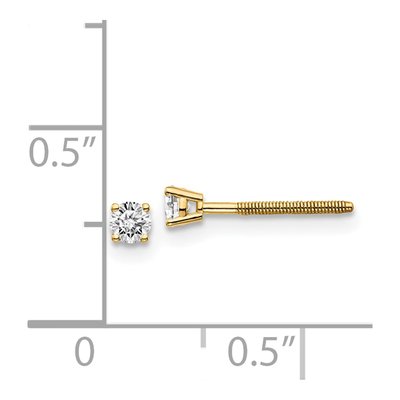 14K Yellow Gold 1/7 ct tw 2.7mm Round Diamond Stud Earrings – view 4