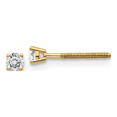 14K Yellow Gold 1/7 ct tw 2.7mm Round Diamond Stud Earrings