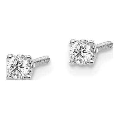 14K White Gold 1/7 ct tw 2.7mm Round Diamond Stud Earrings – view 2