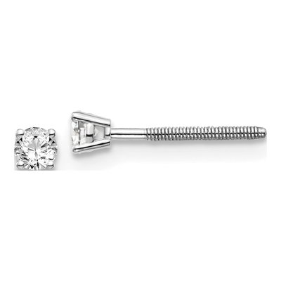 14K White Gold 1/7 ct tw 2.7mm Round Diamond Stud Earrings
