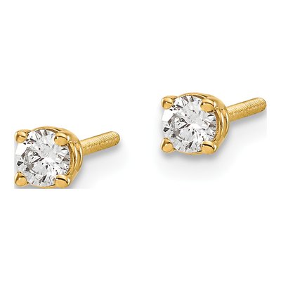 14K Yellow Gold 1/5 ct tw 3mm Round Diamond Stud Earrings – view 2