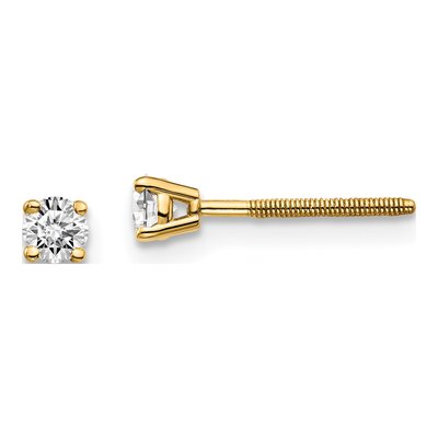 14K Yellow Gold 1/5 ct tw 3mm Round Diamond Stud Earrings