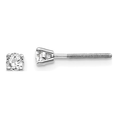 14K White Gold 1/5 ct tw 3mm Round Diamond Stud Earrings