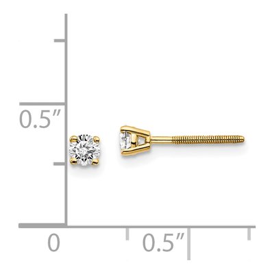 14K Yellow Gold 1/4 ct tw 3.2mm Round Diamond Stud Earrings – view 4