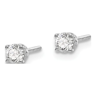 14K White Gold 1/4 ct tw 3.2mm Round Diamond 25ct Stud Earrings – view 4