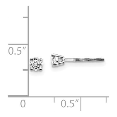 14K White Gold 1/4 ct tw 3.2mm Round Diamond 25ct Stud Earrings – view 6