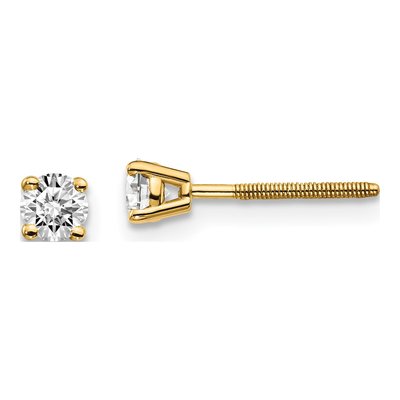 14K Yellow Gold 0.30 ct tw 3.4mm Round Diamond Stud Earrings