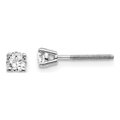 14K White Gold 0.30 ct tw 3.4mm Round Diamond Stud Earrings