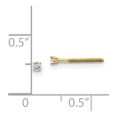 14K Yellow Gold 1/20 ct tw 1.7mm Round Diamond 05ct Stud Earrings – view 4