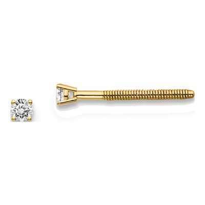 14K Yellow Gold 1/20 ct tw 1.7mm Round Diamond 05ct Stud Earrings