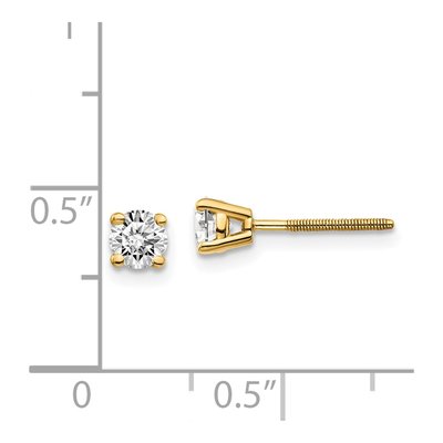 14K Yellow Gold 1/2 ct tw 4.1mm Round Diamond Stud Earrings – view 6