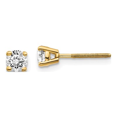 14K Yellow Gold 1/2 ct tw 4.1mm Round Diamond Stud Earrings