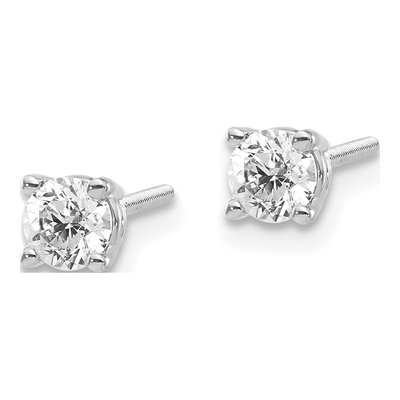 14K White Gold 1/2 ct tw 4.1mm Round Diamond Stud Earrings – view 4