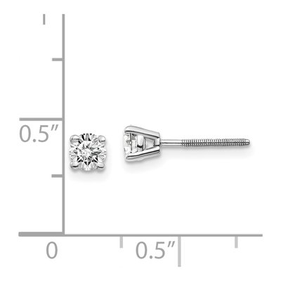 14K White Gold 1/2 ct tw 4.1mm Round Diamond Stud Earrings – view 6
