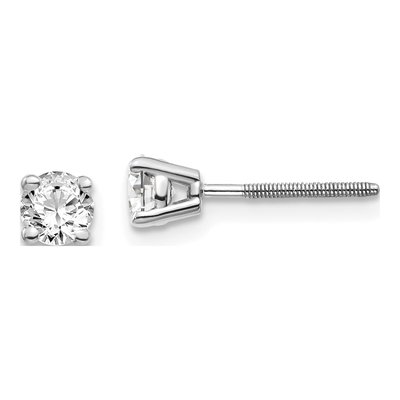 14K White Gold 1/2 ct tw 4.1mm Round Diamond Stud Earrings