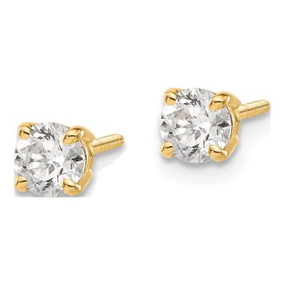 14K Yellow Gold 0.60 ct tw 4.3mm Round Diamond 60ct Stud Earrings – view 2