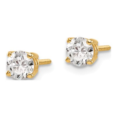 14K Yellow Gold 0.70 ct tw 4.4mm Round Diamond Stud Earrings – view 2