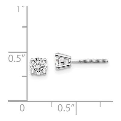 14K White Gold 0.70 ct tw 4.4mm Round Diamond Stud Earrings – view 2