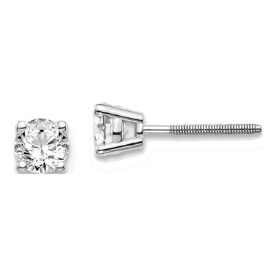 14K White Gold 0.70 ct tw 4.4mm Round Diamond Stud Earrings