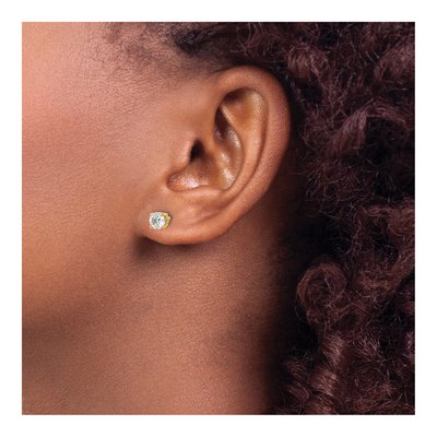 14K Yellow Gold 3/4 ct tw 4.5mm Round Diamond Natural Stud Earrings – view 5