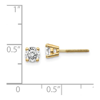 14K Yellow Gold 3/4 ct tw 4.5mm Round Diamond Natural Stud Earrings – view 6