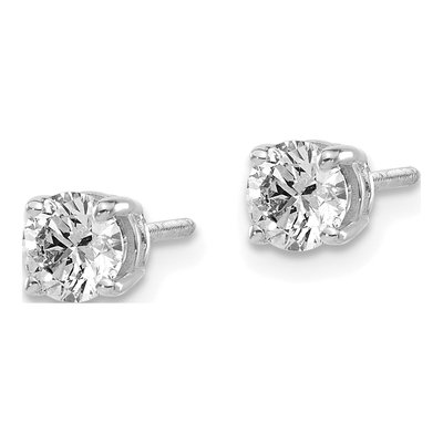 14K White Gold 3/4 ct tw 4.5mm Round Diamond Natural Stud Earrings – view 4