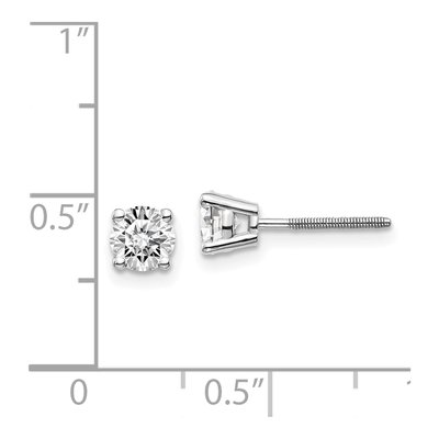 14K White Gold 3/4 ct tw 4.5mm Round Diamond Natural Stud Earrings – view 6