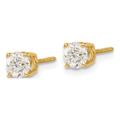 14K Yellow Gold 0.95 ct tw 4.8mm Round Diamond Stud Earrings – view 2