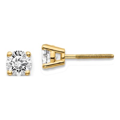 14K Yellow Gold 0.95 ct tw 4.8mm Round Diamond Stud Earrings