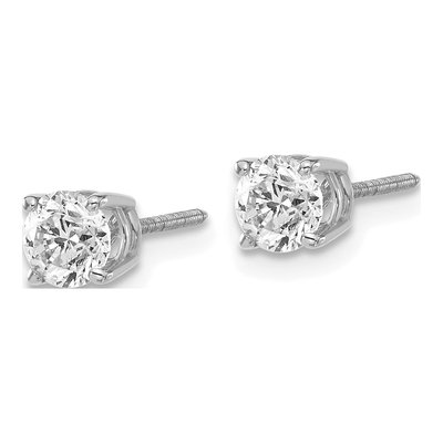 14K White Gold 0.95 ct tw 4.8mm Round Diamond Stud Earrings – view 2