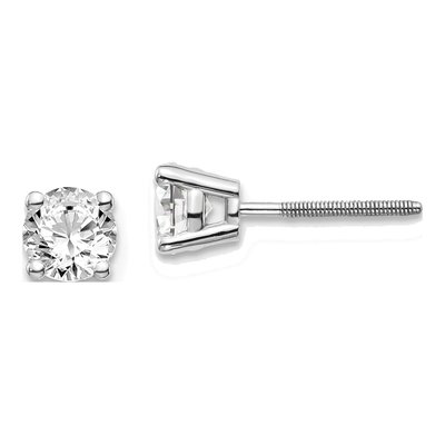 14K White Gold 0.95 ct tw 4.8mm Round Diamond Stud Earrings