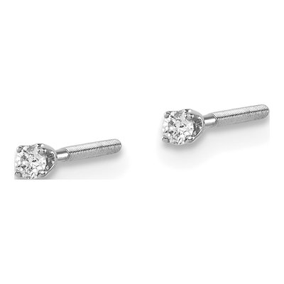 14K White Gold 1/20 ct tw 1.7mm Round Diamond Stud Earrings – view 2