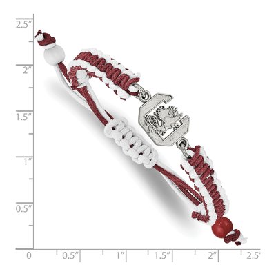 University of South Carolina Stainless Steel Red Cord Bracelet – view 2