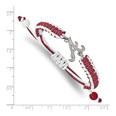 Atlanta Braves Stainless Steel Adjustable Cord Bracelet – view 3