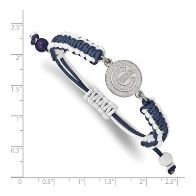Chicago Cubs Stainless Steel Adjustable Cord Bracelet – view 2