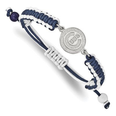 Chicago Cubs Stainless Steel Adjustable Cord Bracelet