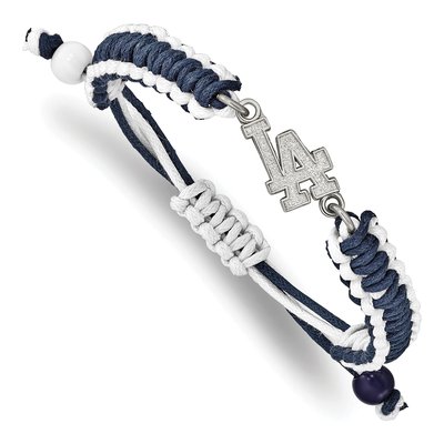 Los Angeles Dodgers Stainless Steel LA Adjustable Cord Bracelet