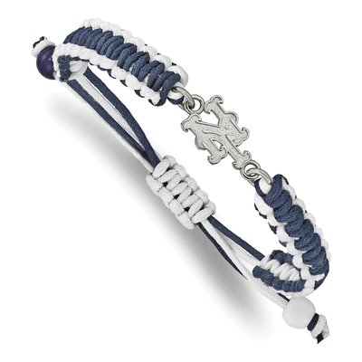 New York Mets Stainless Steel NY Cord Bracelet