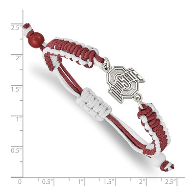 Ohio State University Stainless Steel Adjustable Cord Bracelet – view 2